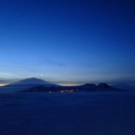 Ross Island under Winter's first light