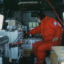 Bruno running the DFS-V in the back of Hagglunds