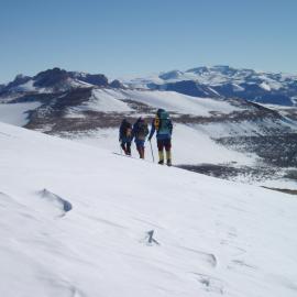 Traversing Round teh West Side of Mt Jason, Mount Hecules in the Distance