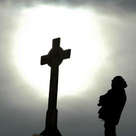 Muted Sun behind Vince's Cross