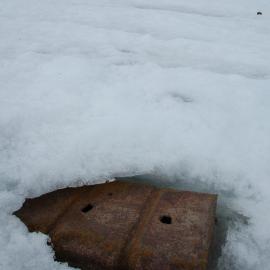 Relics from Past Expeditions, buried in the Snow