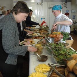 NZ Prime Minister Helen Clark at Bufet Dinner During Scott Base 50th Anniversary Celebrations
