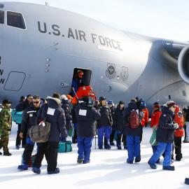 Invited Visitors Arriving for the Scott Base 50th Anniversary Celebrations
