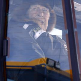 Sir Edmund hillary in a Hagglunds