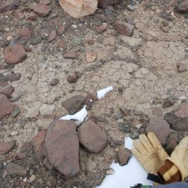 Evidence of snow melt in the soil