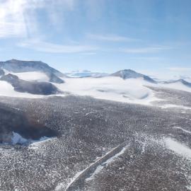 The expanse of patterned ground and moraines in Wellman