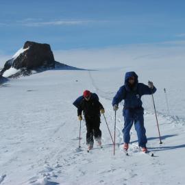 Mark (left) and Mette (right) cross Country Skiing, 
