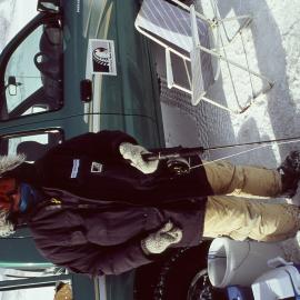 Nicki Shackleton fishing on the sea ice off McMurdo