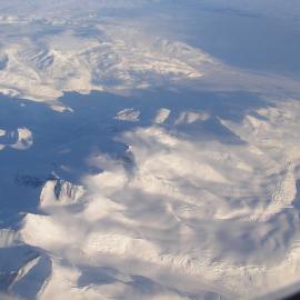 Aerial View over Antarctic Mountains