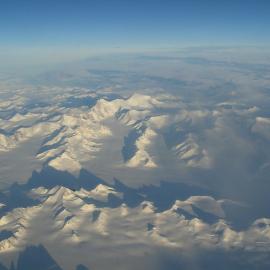 Aerial View over Antarctic Mountains