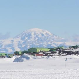 Rugby field at Scott Base with Mount Discovery Behind