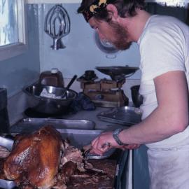 Carving the Christmas Turkey in the Kitchen