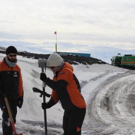Setting out new road behind Hillary Field Centre