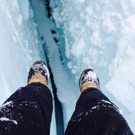 Half way down the Crevasse.