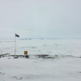 K131 Ice Training Driving past the Flag Pole