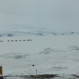 K131 Ice Training Driving past the Scott Base sign 2