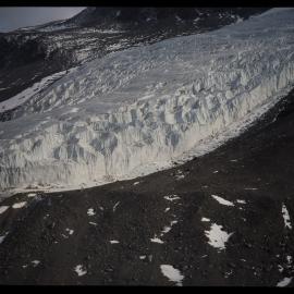 Glacier in Taylor Valley. Aerial. 