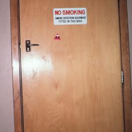 Scott Base no smoking signs