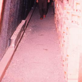 Inside covered way between buildings Scott Base Stores