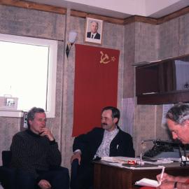 John Penny and Dennis McLean with Base commander Bellingshausen Station