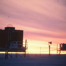 Auroral & Magnetometer laboratories. The observation domes on the Auroral lab are headed with warm air blowers