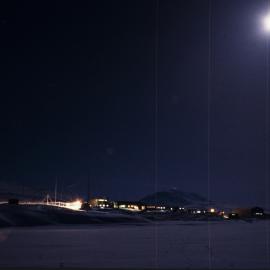 Scott Base by moonlight