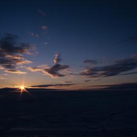 Midnight sun over White Island