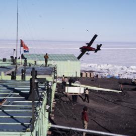 Twin Otter buzzing Scott Base