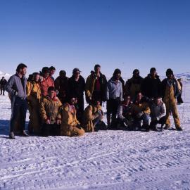 Scott Base manhauling sledge team before race