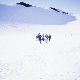 Fishers team on the manhauling sledge race VS Scott Base