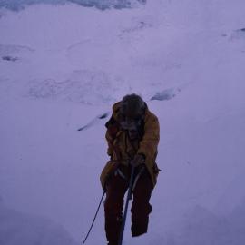 Walt Fowlie abseiling on survival training