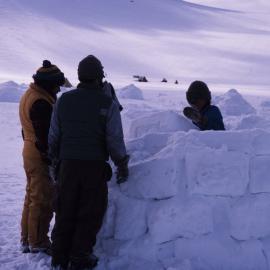 Igloo making on survival training