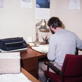 Ross Patterson in technician's office