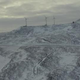 Wind turbines above Scott Base