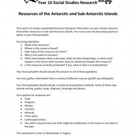 Year 10 Social Studies Research Antarctica