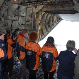 View from open cargo door C130