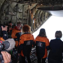 View from open cargo door C130