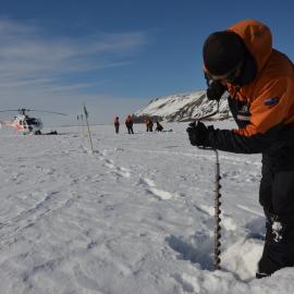 Drilling sea ice