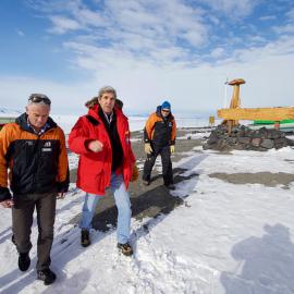 U.S. Secretary of State John Kerry arrives at Scott Base, the New Zealand research station in the Antarctic, on November 12, 2016, following a visit to neighboring McMurdo Station and other U.S. research facilities around Ross Island and the Ross Sea in a