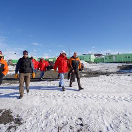 U.S. Secretary of State John Kerry walks outside Scott Base,