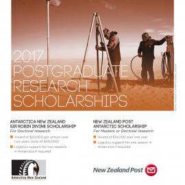 Antarctica new Zealand Scholarship flyer 2017
