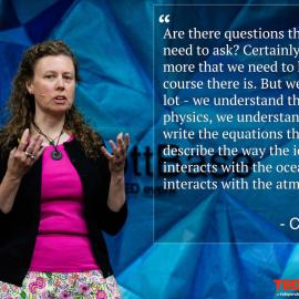 Christina Hulbe speaking at TEDx, Scott Base