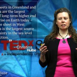 Christina Hulbe speaking at TEDx, Scott Base