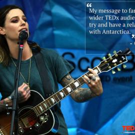 Gin Wigmore performingat TEDx, Scott Base