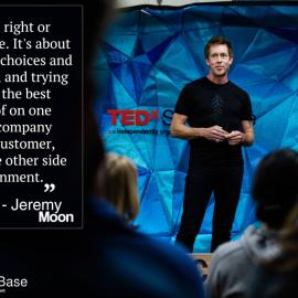 Jeremy Moon speaking at TEDx, Scott Base