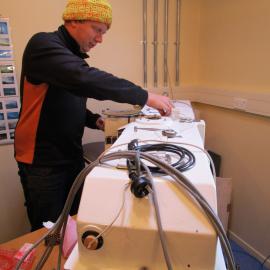 Wills Dobson attaching the JMA dobson automation system