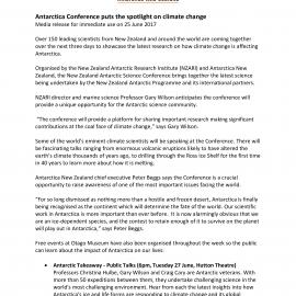 PR - Antarctica Conference puts the spotlight on climate change