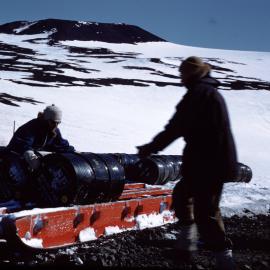 Loading fuel drums, TAE 