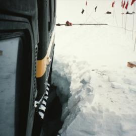 Hagglunds in a crevasse