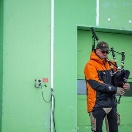 Bag pipes at Scott Base